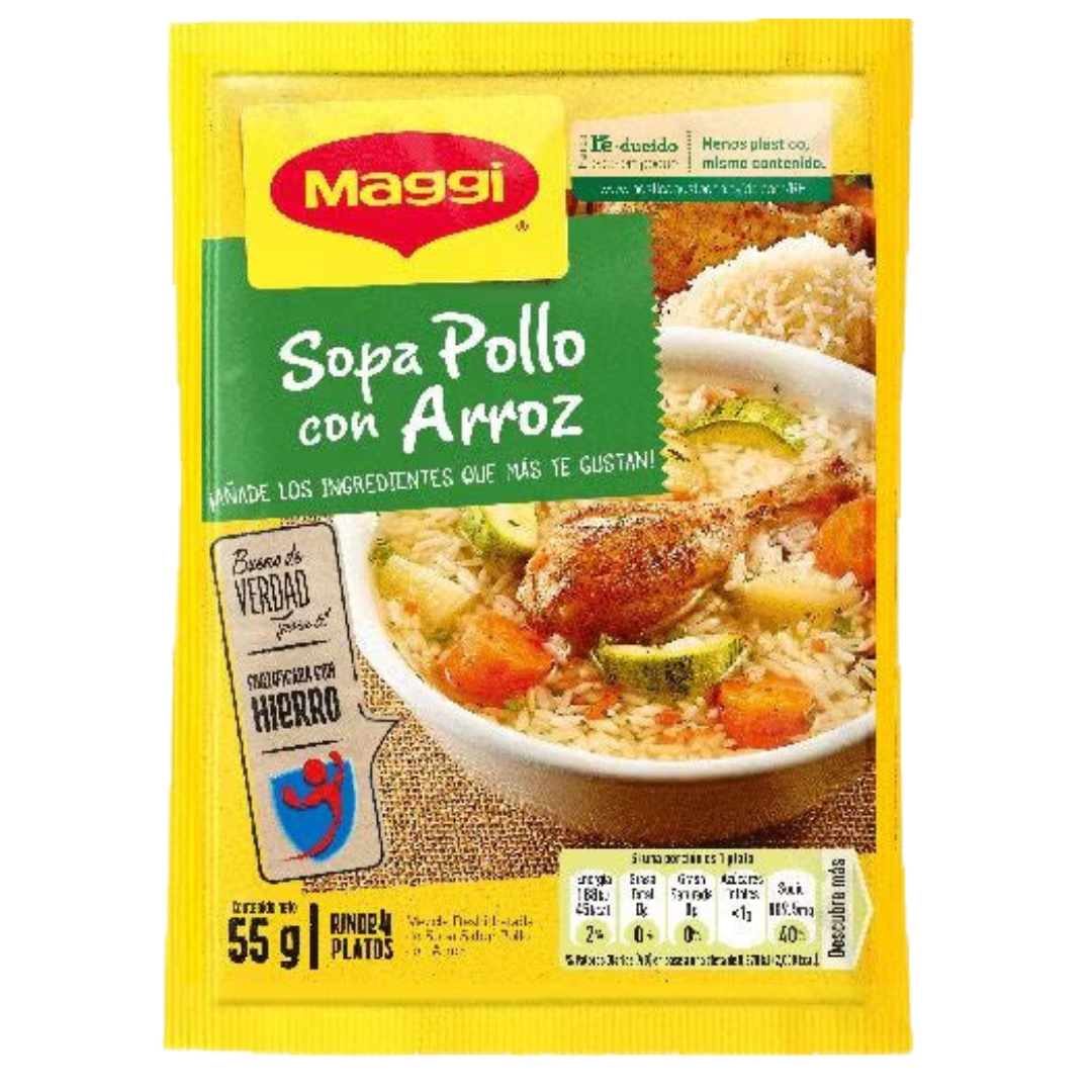 SOPA DE POLLO CON ARROZ MAGGI